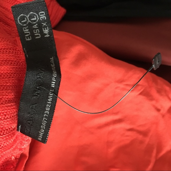 🔴 Vtg orange Zara turtleneck short sleeved top - Picture 7 of 8